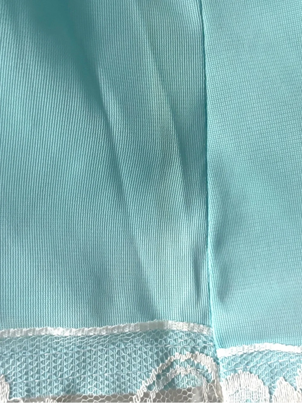 Vintage Sky Blue Lace Trim Half Slip Size XL - Picture 11 of 11